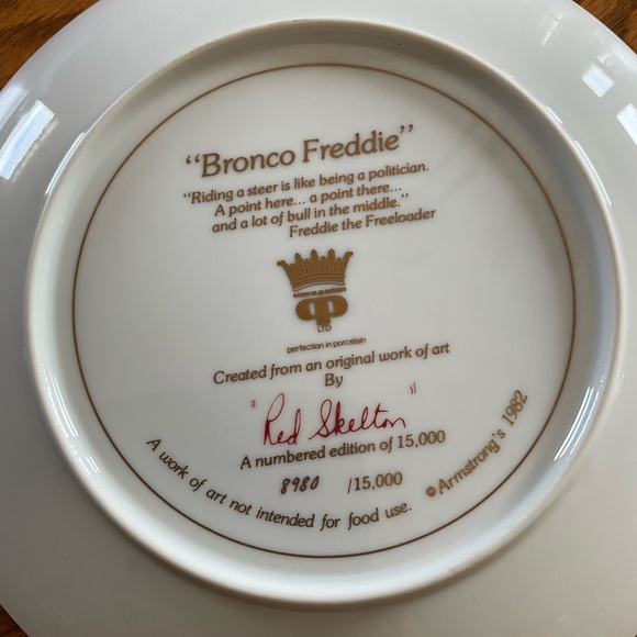 Red Skelton Collector Plate Set, “Freddie’s Shack” & Bronco Freddie” - Picture 6 of 8